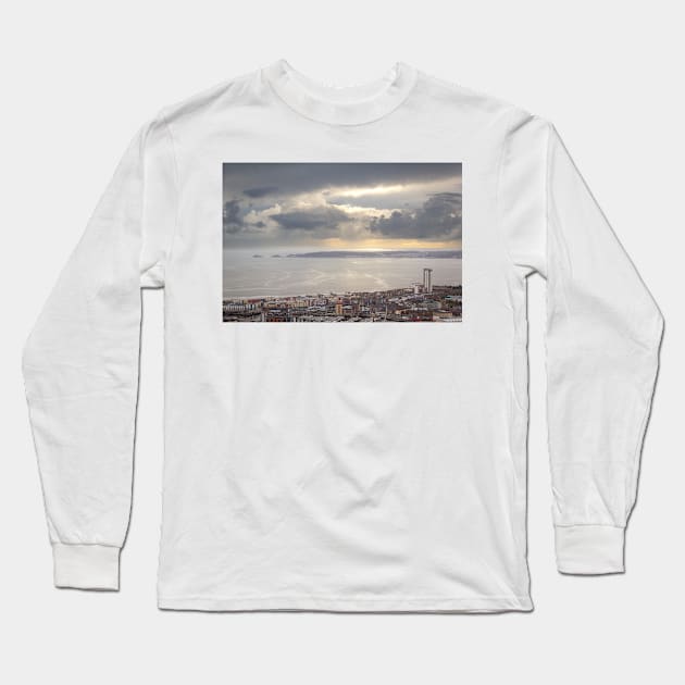 Dramatic Skies over Swansea & Mumbles - 2012 Long Sleeve T-Shirt by SimplyMrHill